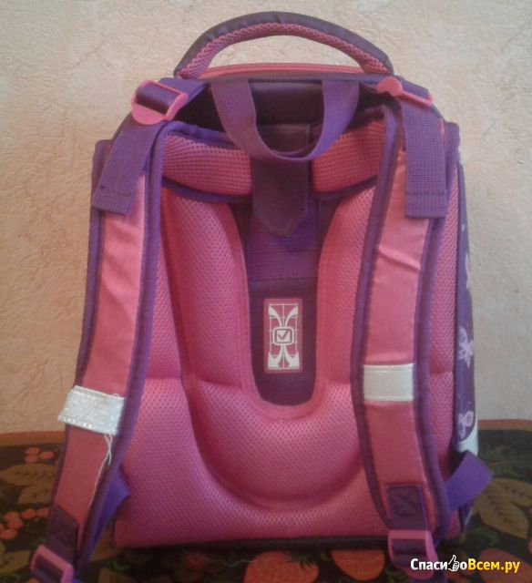 Рюкзак школьный Brauberg Premium  "Бабочки" , фиолетовый, с брелоком