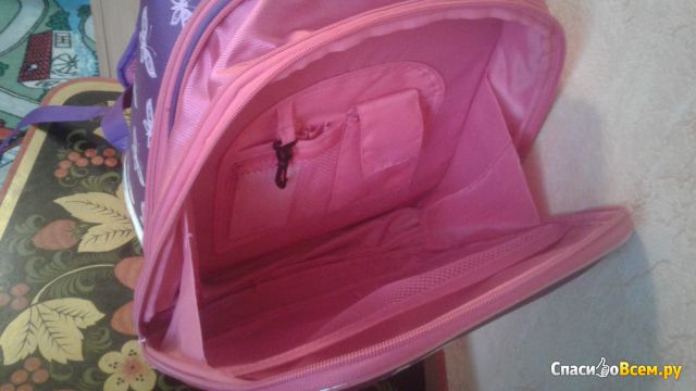 Рюкзак школьный Brauberg Premium  "Бабочки" , фиолетовый, с брелоком