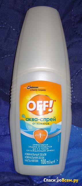 Аква-спрей от комаров "Off!" охлаждающий эффект
