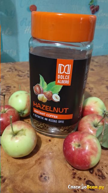 Кофе Dolce Albero натуральный растворимый сублимированный с ароматом Hazelnut