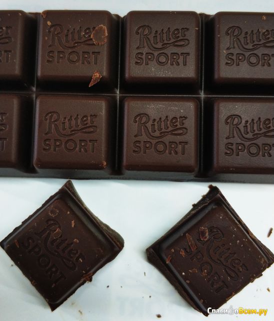 Тёмный шоколад Ritter Sport extra cocoa 74% какао с насыщенным вкусом из Перу