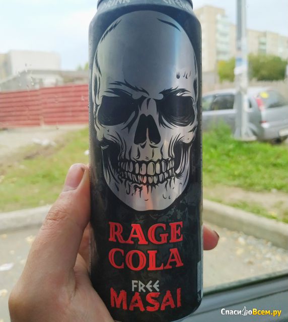 Напиток безалкогольный тонизирующий энергетический газиров ароматизированный Free Masai "Rage Cola"