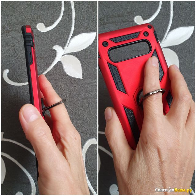 Чехол Perciron для телефона Samsung S10 с магнитным держателем и кольцом