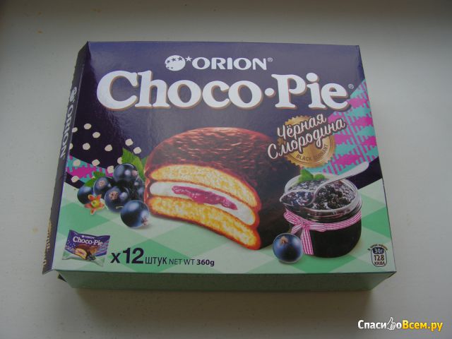 Бисквитное пирожное Orion Choco Pie "Черная смородина"