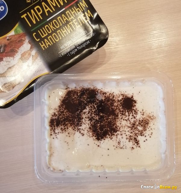 Торт-крем с творогом и печеньем Buonissimo "Тирамису с шоколадным наполнителем"