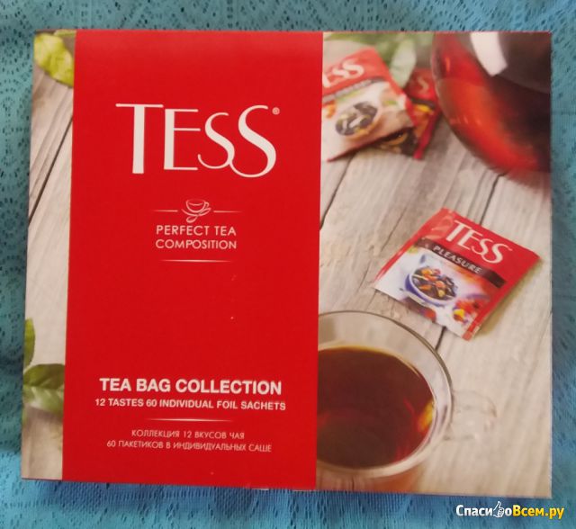 Коллекция пакетированного чая Tess 12 сортов в индивидуальных саше