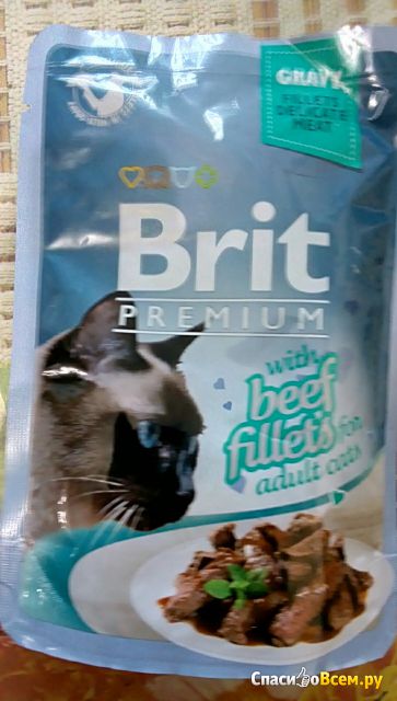 Корм для кошек Brit Premium Gravy Beef fillets