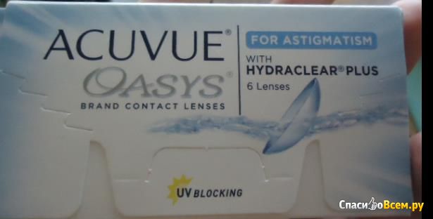 Контактные линзы Acuvue Oasys with Hydraclear Plus for astigmatism Johnson&Johnson