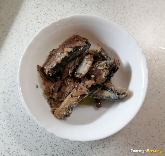 Рыбные консервы "Сардина тихоокеанская (иваси) тушка копченая в масле" Доброфлот