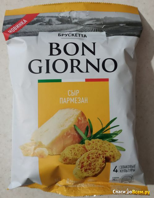 Продукт зерновой "Брускетта" Bon Giorno со вкусом "Сыр Пармезан"