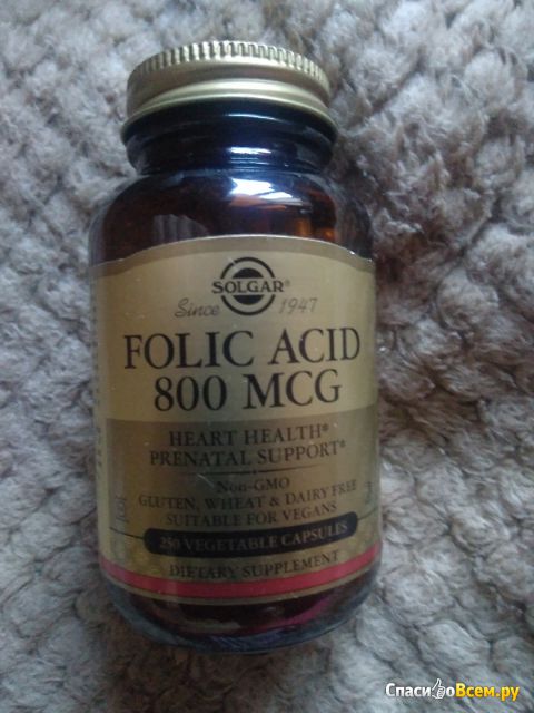 Биологически активная добавка Folic acid Solgar