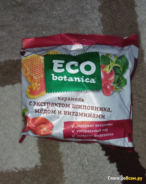 Карамель "Eco Botanica" с экстрактом шиповника, медом и витаминами