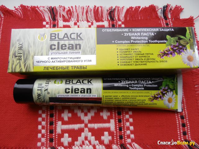 Зубная паста Bielita Витэкс Black Clean с микрочастицами черного активированного угля лечебные травы