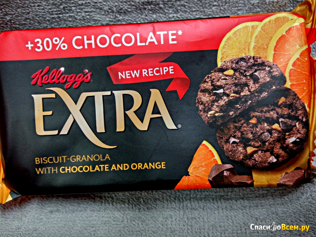 Печенье Kellogg's Extra Гранола с шоколадом и апельсином