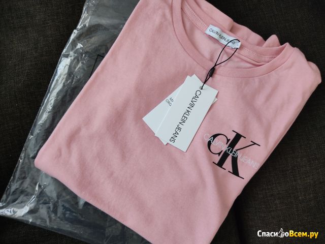 Футболка "Calvin Klein Jeans" Logo T-Shirt Pink Rose marble