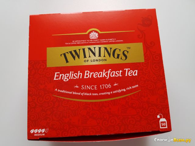Чай черный Twinings English Breakfast в пакетиках