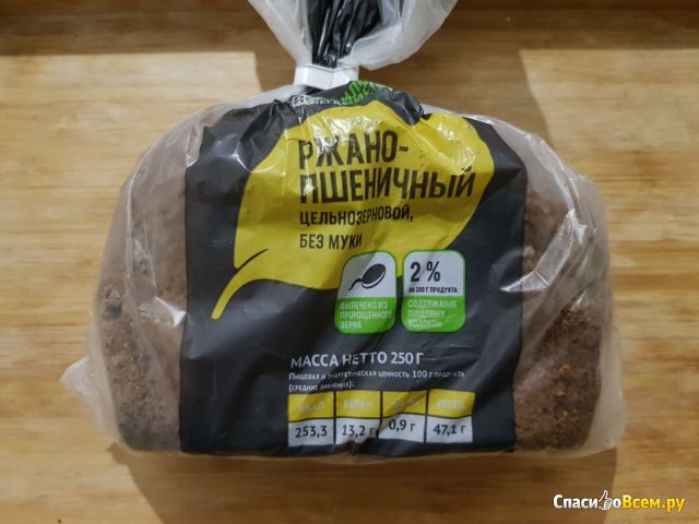 Хлеб "ВкусВилл" Ржано-пшеничный цельнозерновой без муки