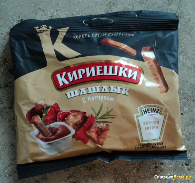 Сухарики "Кириешки" шашлык с кетчупом Heinz