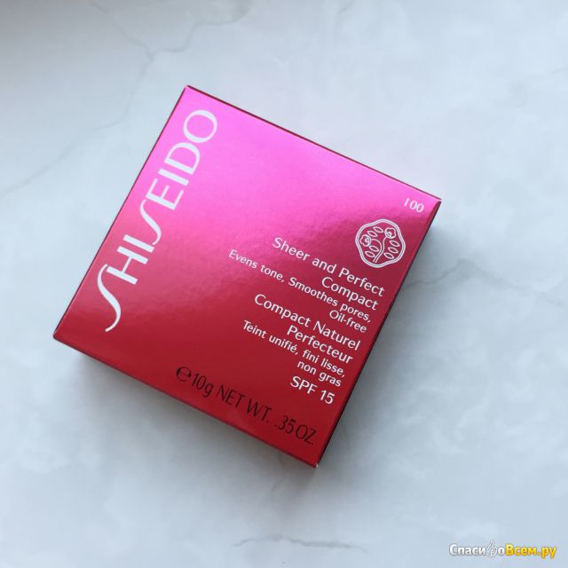 Пудра компактная с полупрозрачной текстурой Shiseido Sheer and Perfect Compact
