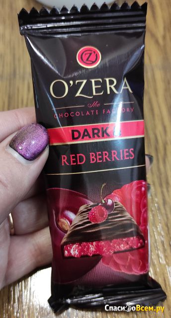 Горький шоколад с начинкой O'Zera Dark&Red Berries