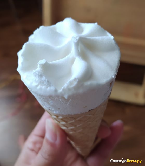 Мороженое "Кедровый пломбир" в вафельном рожке  Гроспирон