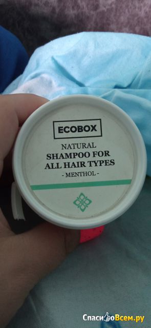 Натуральный густой шампунь для всех типов волос Ecobox "Ментол"