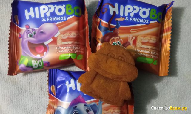 Бисквитное пирожное HIPPO BO & friends с вареной сгущенкой