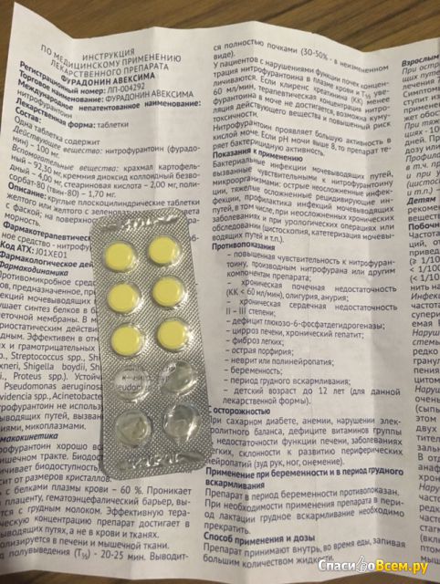 Антибактериальные таблетки "Фурадонин"