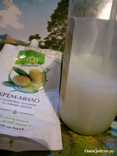 Крем-мыло Green Way с оливковым молочком и нежным кремом
