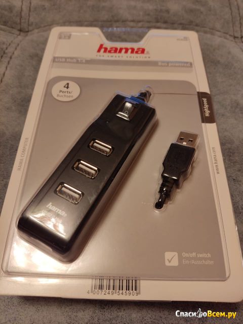 USB хаб-разветвитель Hama Switch USB 2.0 х 4