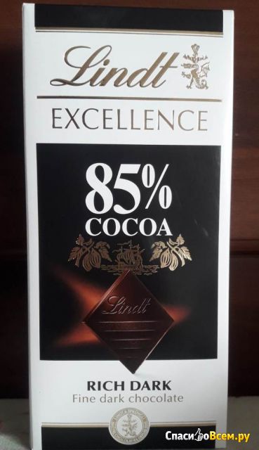 Шоколад Lindt Excellence горький 85% cocoa dark