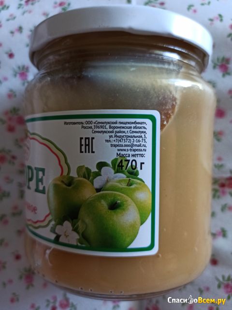 Консервы стерилизованные «Семилукская трапеза» Пюре фруктовое с сахаром яблочное