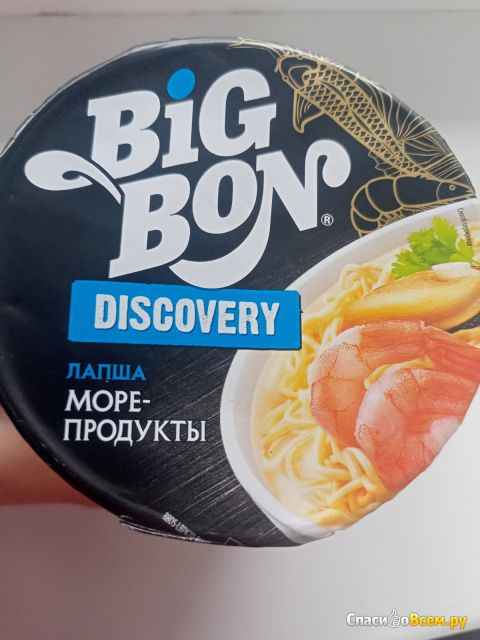 Лапша Big Bon Discovery с морепродуктами быстрого приготовления