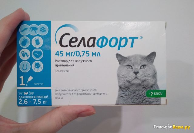 Противопаразитарные средства KRKA Селафорт для кошек