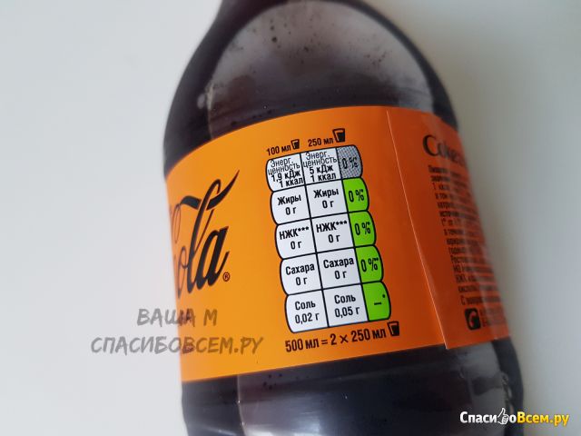Газированный напиток Coca-Cola Orange без сахара