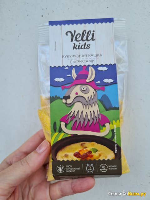 Кукурузная кашка с фруктами Yelli Kids