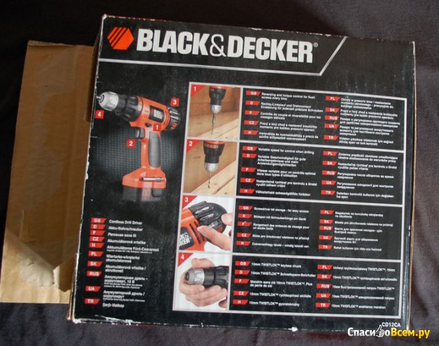 Аккумуляторная дрель-шуроповерт Black&Decker CD EPC 12CA