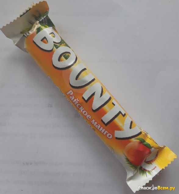 Шоколадный батончик Bounty "Райское манго" ограниченная серия