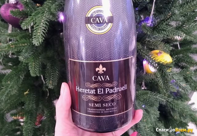 Вино игристое белое полусухое Cava Heretat El Padruell