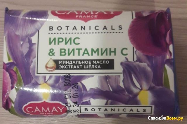 Мыло туалетное Camay Botanicals Ирис & Витамин С "Миндальное масло экстракт шелка"