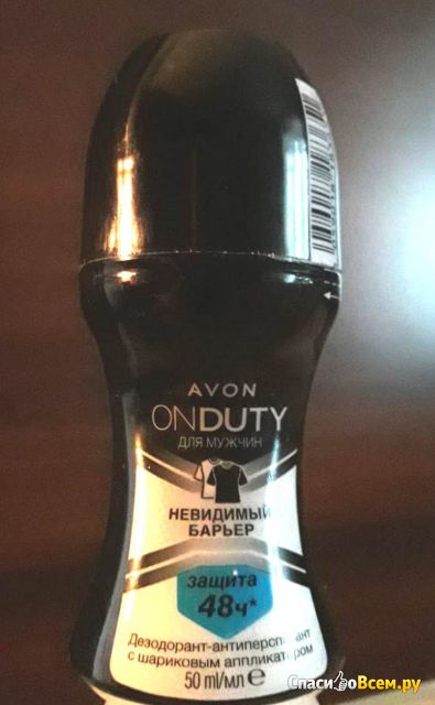 Шариковый дезодорант-антиперспирант Avon Onduty для мужчин "Невидимый барьер" защита 48 часов
