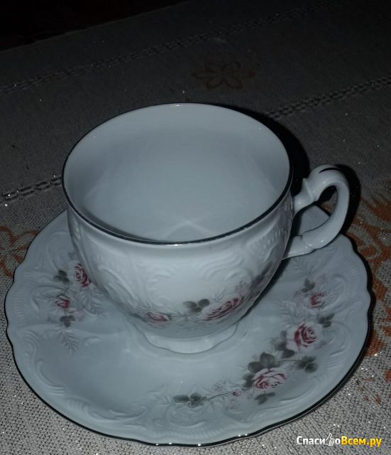 Набор чайных пар бочка 240 мл Серая роза платина Bernadotte Артикул: 4792399