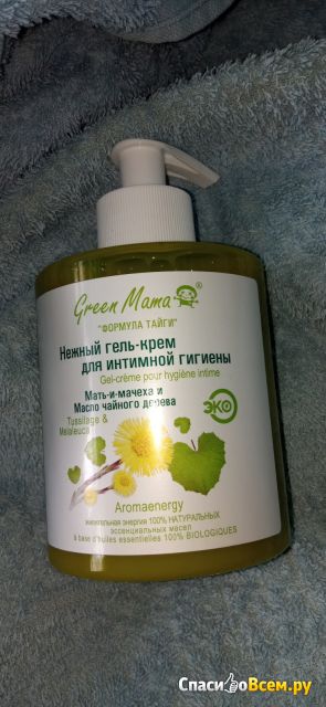 Нежный гель-крем для интимной гигиены Green Mama Мать-и-мачеха и Чайное дерево