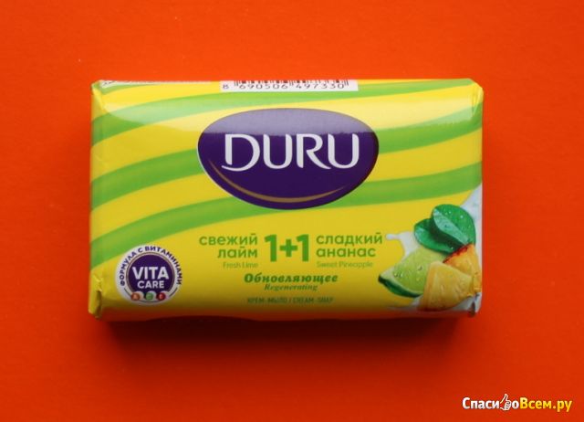 Туалетное крем-мыло Duru 1+1 Свежий лайм + Сладкий ананас