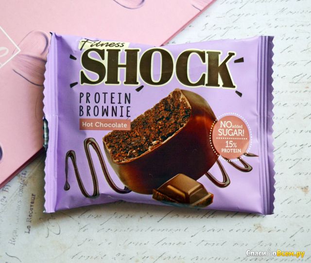 Протеиновое печенье FitnesShock Брауни "Горячий шоколад" без сахара