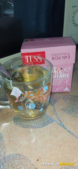 Чай Tess оолонг с шиповником, яблоком и ароматом бузины "Cocktail Box" №3 в пирамидках