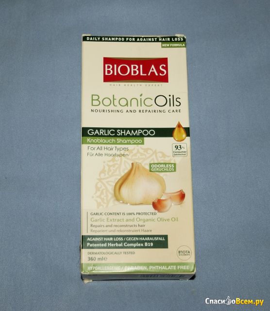 Шампунь Bioblas Botanic Oils с чесноком против выпадения волос
