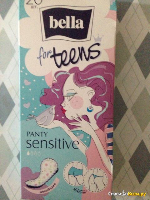 Ежедневные прокладки Bella For Teens Panty Sensitive дышащие без запаха