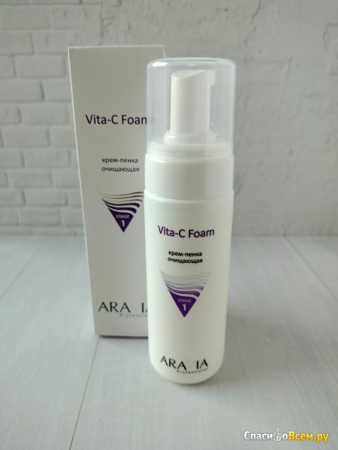 Крем-пенка очищающая Vita-C Foam “Aravia”