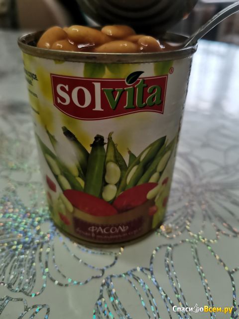 Фасоль белая в томатном соусе Solvita